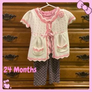 3 Piece Pink and Gray Matching Set